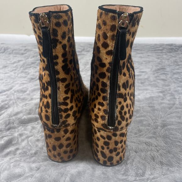 J.Crew Women's Leather Boots 8 Cheetah Print Calf Hair Short Boots Sadie Leopard - Picture 3 of 11